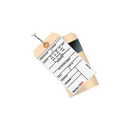 Box Packaging 2 Part Carbon Inventory Tags, 3000-3499, Pre Wired, #8, 6-1/4"L x 3-1/8"W, 500/Pack G17073